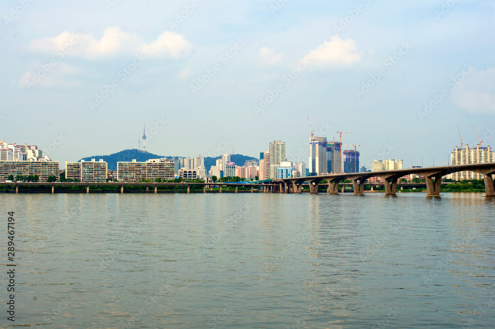 Seoul Hang Gang river in summer