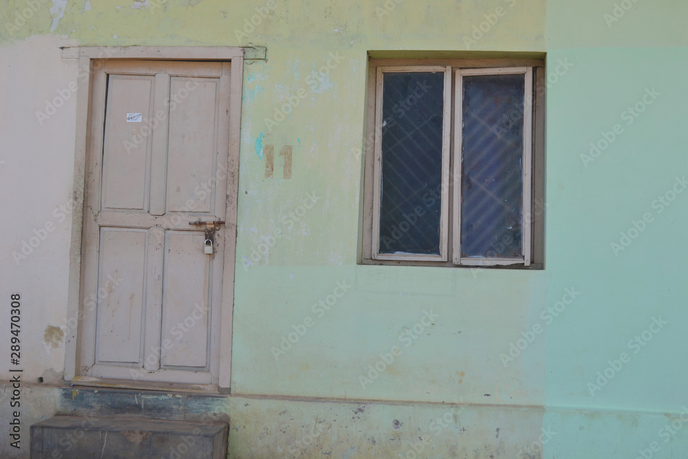 old window with shutters