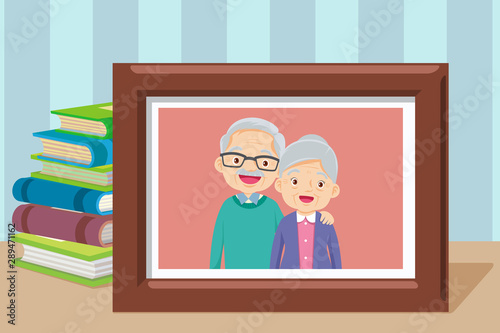 Grandmother and grandfather together in ppgoto frame