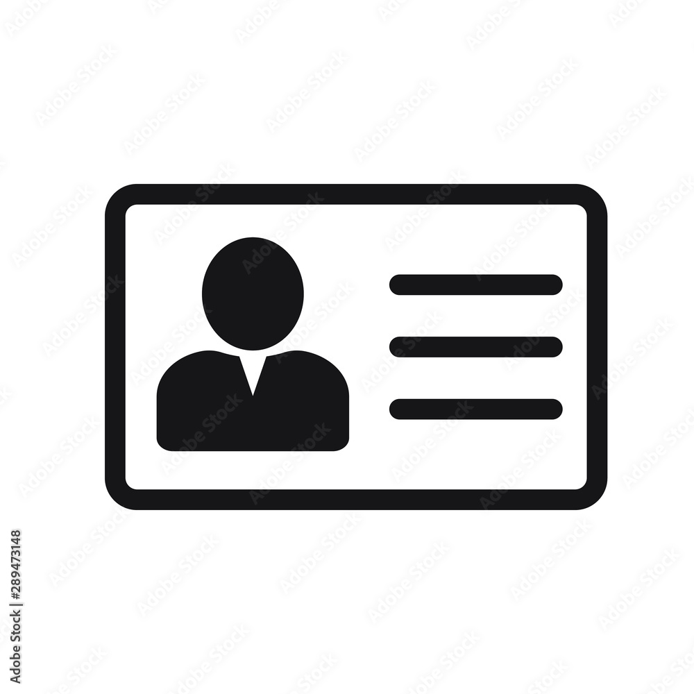 Employee clerk card, vcard vector icon illustration for graphic design, logo, web site, social media, mobile app, ui Employee clerk card, vcard vector icon illustration for graphic design, logo, web site, social media, mobile app, ui