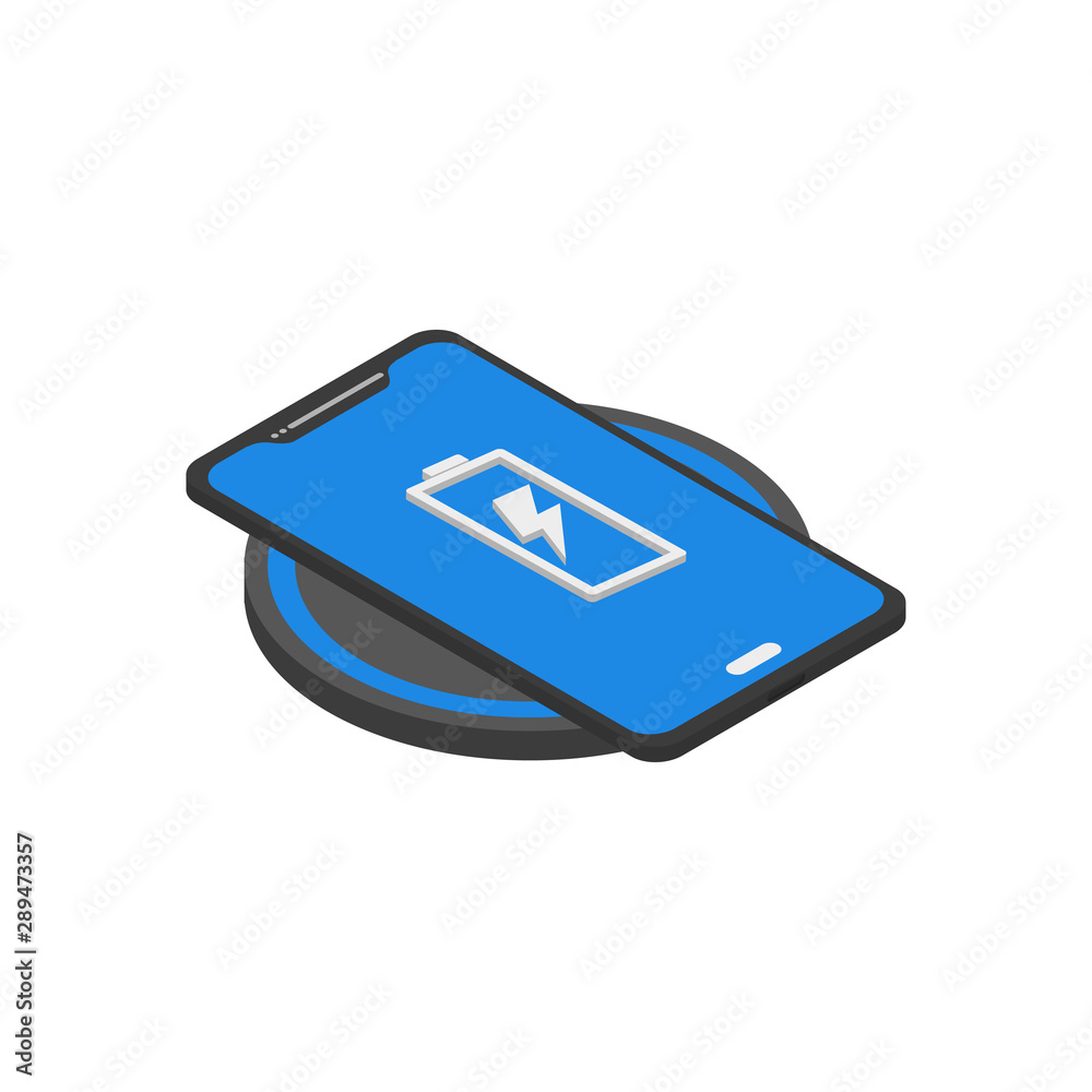 phone wireless charging in isometric flat style phone wireless charging in isometric flat style