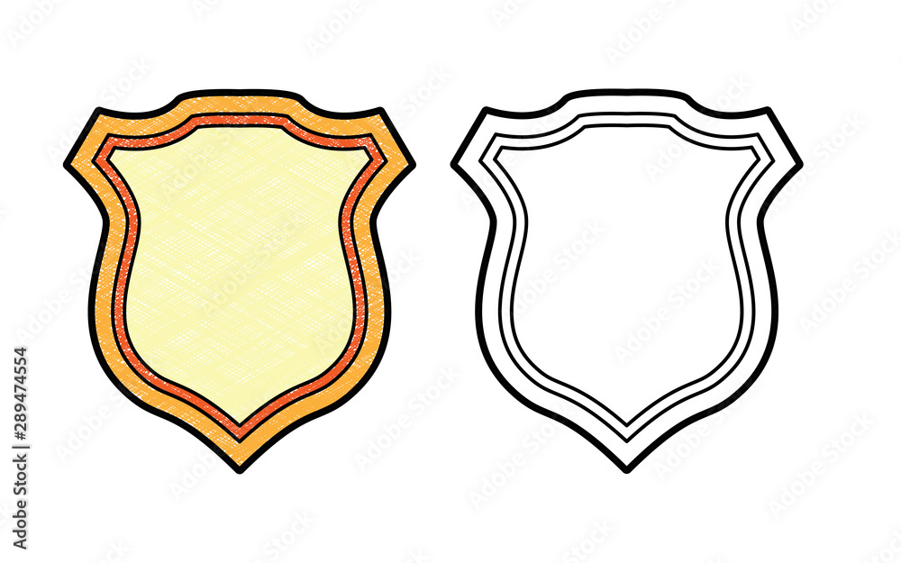 shield design vector with texture. black and white colors