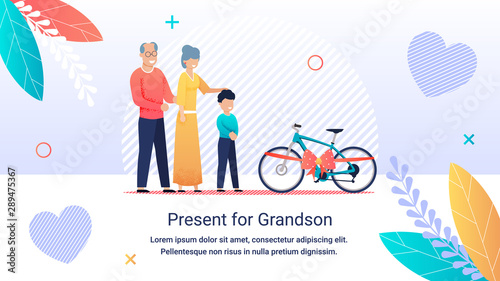 Bright Poster Inscription Present for Grandson.