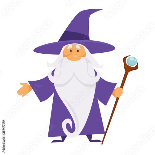 Old magician or wizard, witchcraft and warlock, isolated character