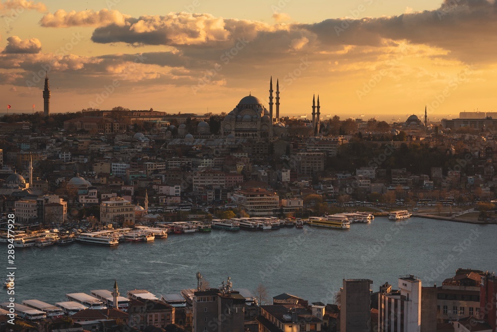 view of city of istanbul at sunset