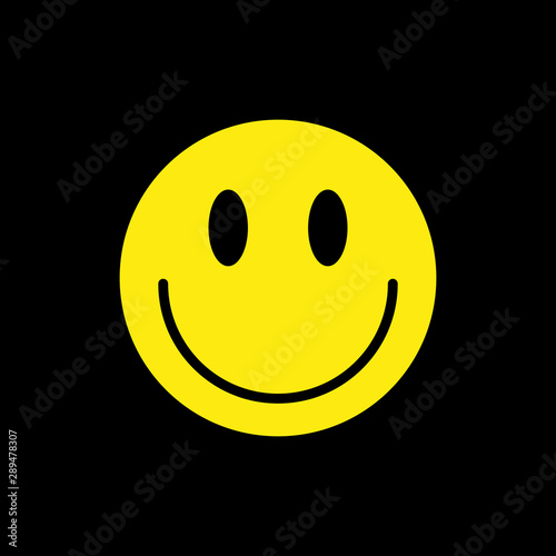 smiling emoji on black background