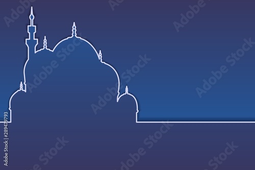 Modern Islamic Horizontal Background or Banner and Card design with space for text.