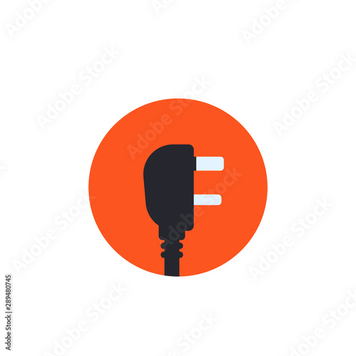 uk electric plug, vector icon in flat style