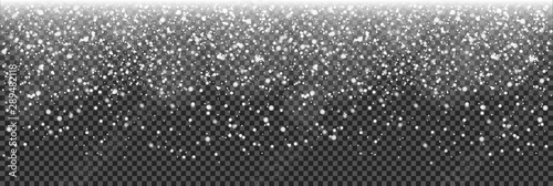 Realistic falling snowflakes. Isolated on transparent background. Vector illustration, eps 10.