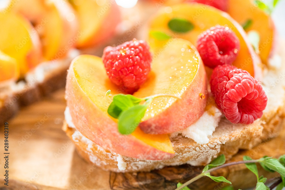Peach ricotta toast Peach ricotta toast