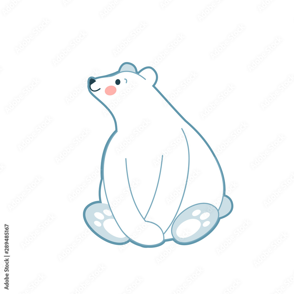 Cute white polar pear sitting Cute white polar pear sitting