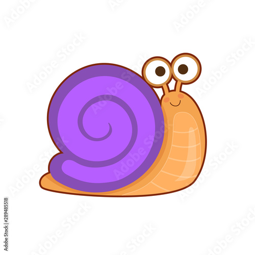 Vector illustration of cute snail