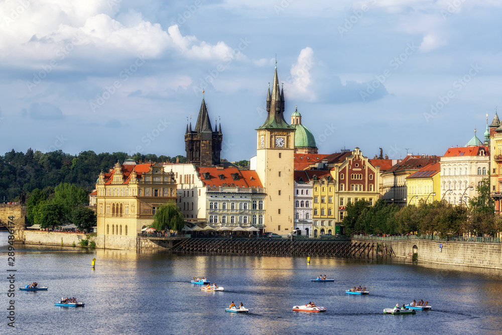 vltava river and old town bridge tower vltava river and old town bridge tower