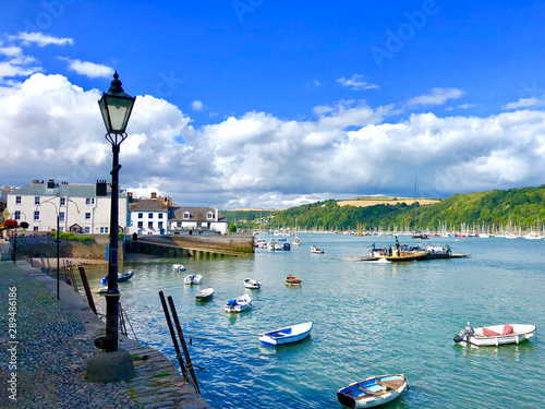 Panorama of Bayard's Cove Dartmouth Devon where the Pilgrim Fathers sailed from to the Americas, an area of outstanding beauty the South Hams in the Wast Country of England photo