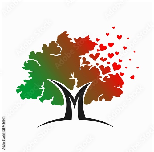 Love Tree Logo design template