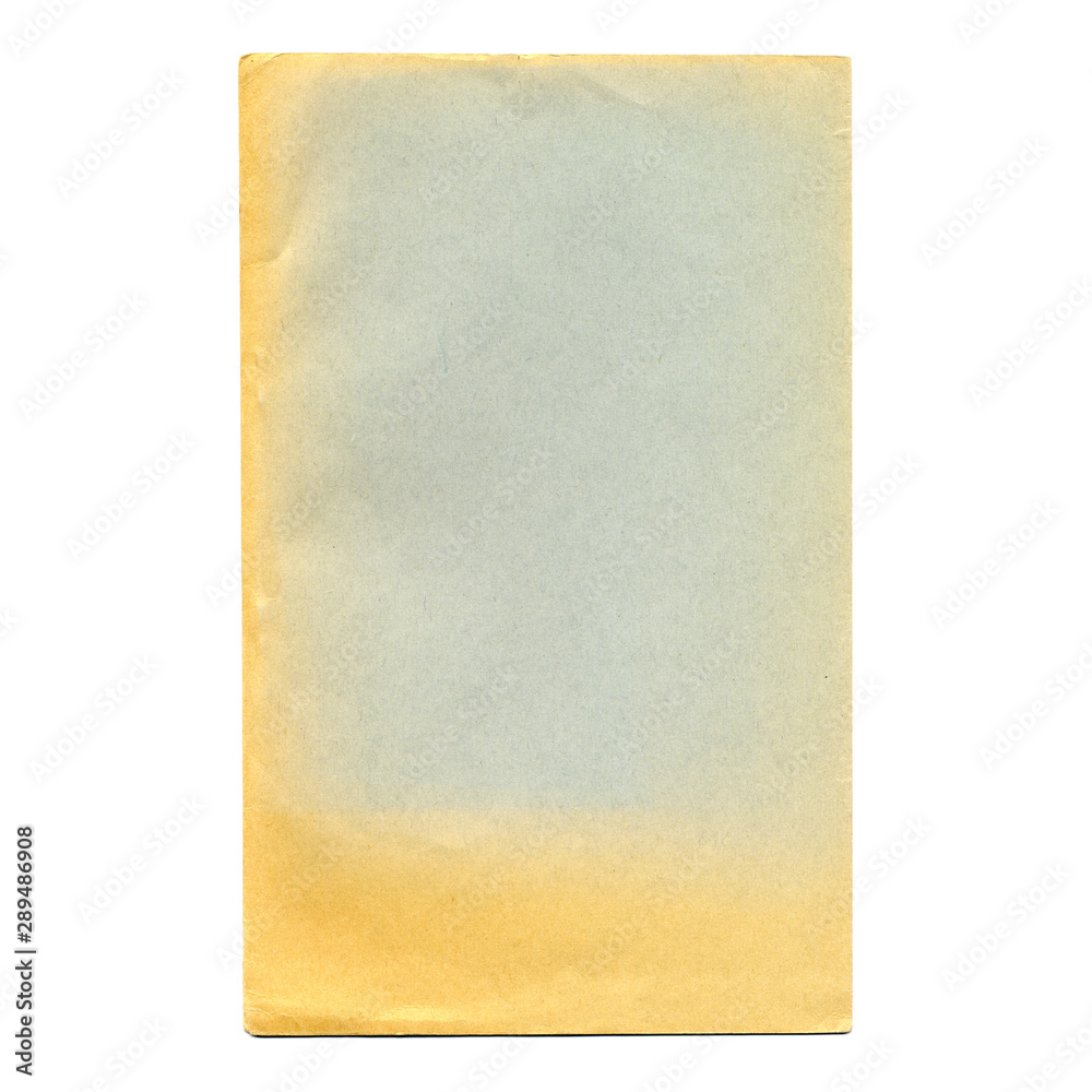 Old paper texture. Blank vintage page. Rough faded sheet surface. Empty place for text. Isolated on white background. Perfect for retro and grunge style design.