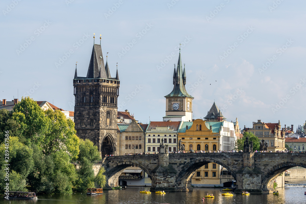 vltava river and old town bridge tower