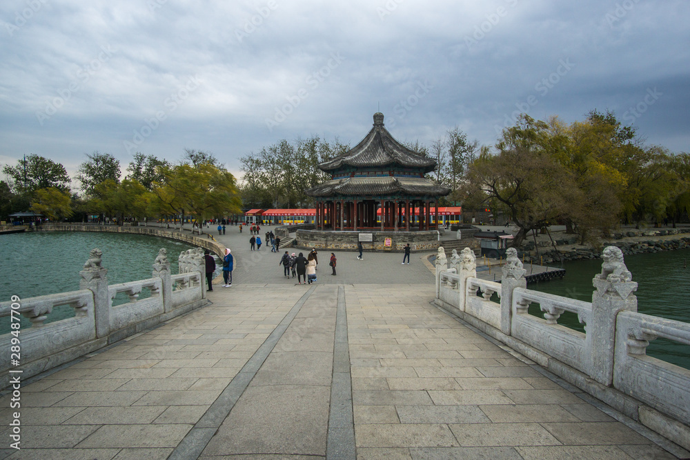 A beautiful day around the huge summer palace in the city of Beijing , its easy to get lost in the massive complex. A beautiful day around the huge summer palace in the city of Beijing , its easy to get lost in the massive complex.