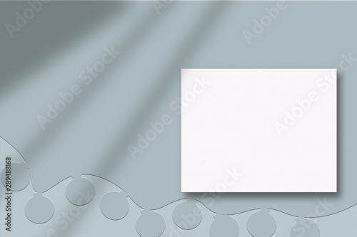 Christmas mood blue mockup, flat lay, top view mockup illustration in cold colours with happy new year and festive decor