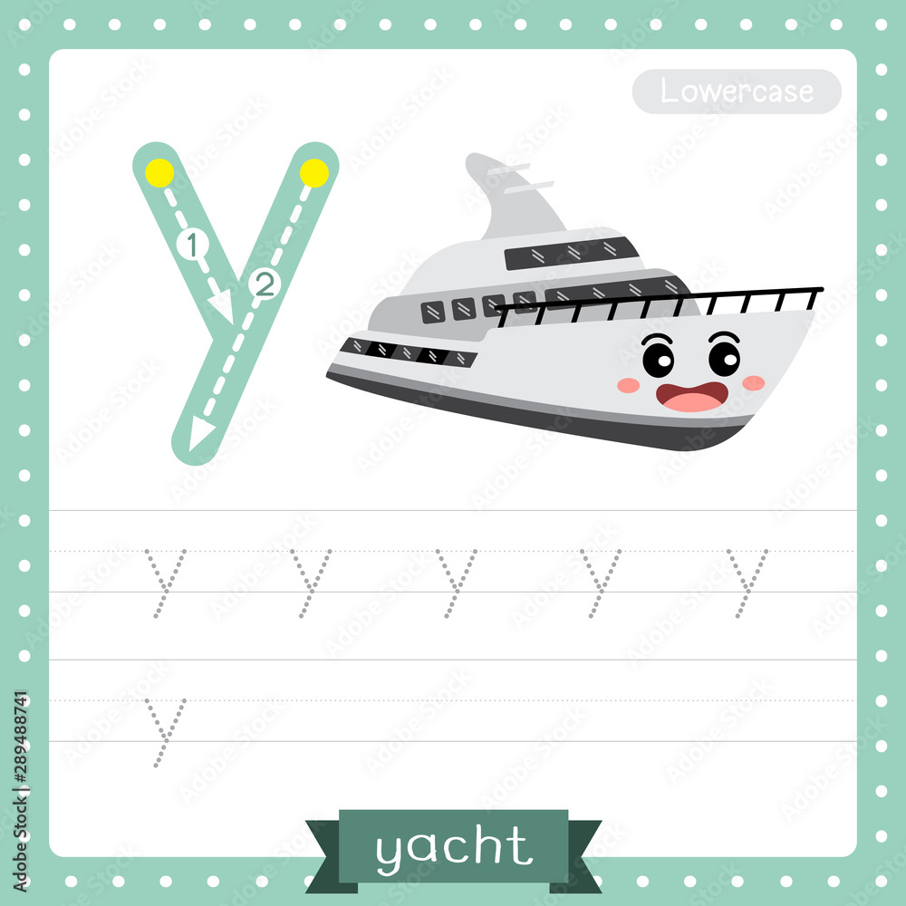 Letter Y lowercase tracing practice worksheet. Yacht Stock Vector | Adobe  Stock