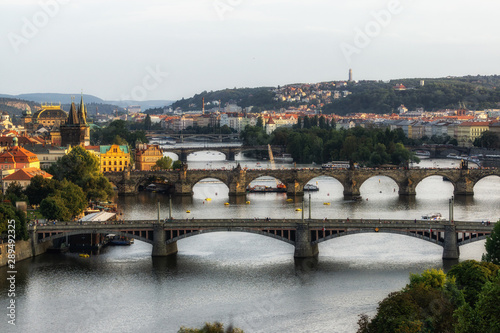 view of vltava river and bridges