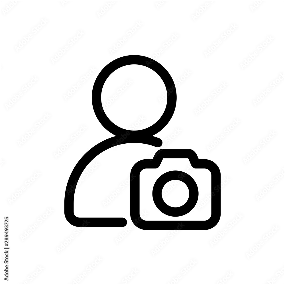 user with camera icon. symbol of business people with trendy flat style icon for web site design, logo, app, UI isolated on white background. vector illustration eps 10 user with camera icon. symbol of business people with trendy flat style icon for web site design, logo, app, UI isolated on white background. vector illustration eps 10
