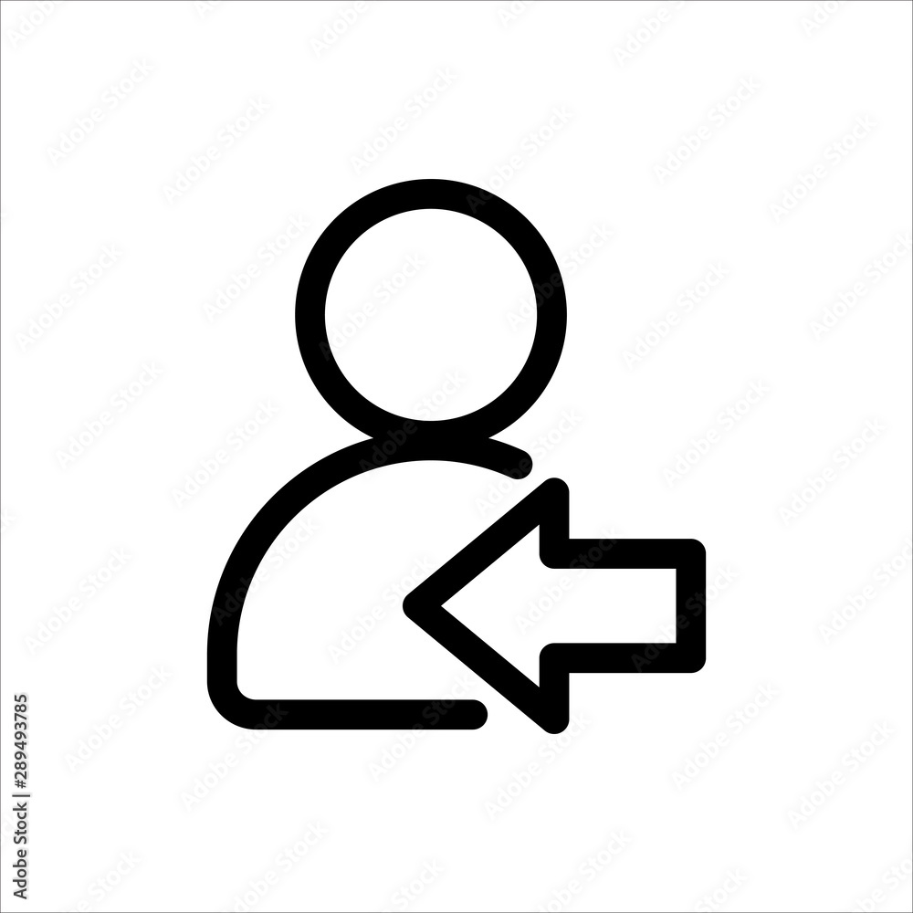 user with arrow left icon. symbol of business people with trendy flat style icon for web site design, logo, app, UI isolated on white background. vector illustration eps 10 user with arrow left icon. symbol of business people with trendy flat style icon for web site design, logo, app, UI isolated on white background. vector illustration eps 10