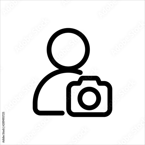user with camera icon. symbol of business people with trendy flat style icon for web site design, logo, app, UI isolated on white background. vector illustration eps 10