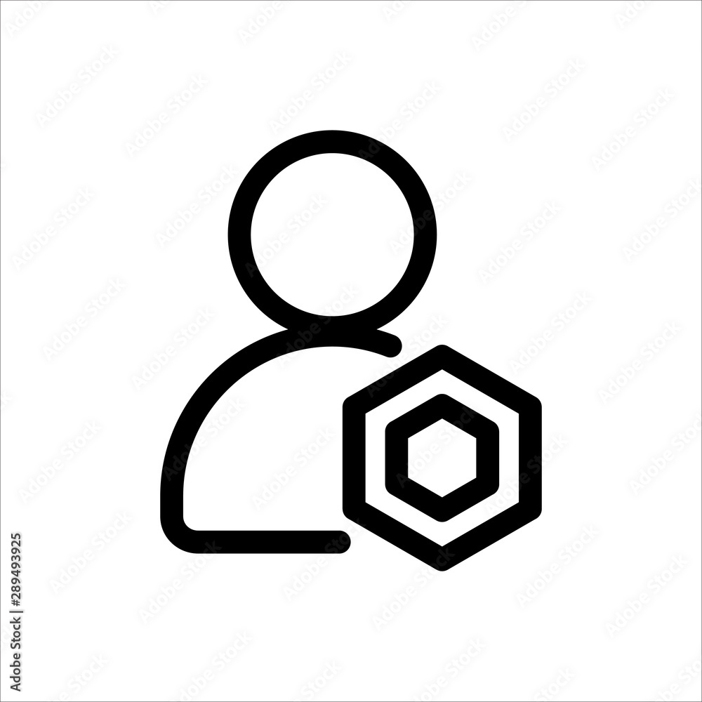 user with gear setting icon. symbol of business people with trendy flat style icon for web site design, logo, app, UI isolated on white background. vector illustration eps 10