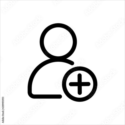 user with plus icon. symbol of business people with trendy flat style icon for web site design, logo, app, UI isolated on white background. vector illustration eps 10