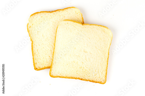 Close-up sliced bread isolated on white background.