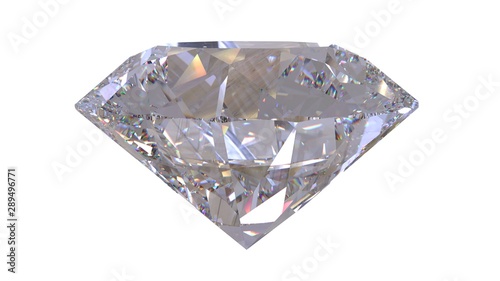 close-up Diamond isolated on white 3D rendering model. isolated. render