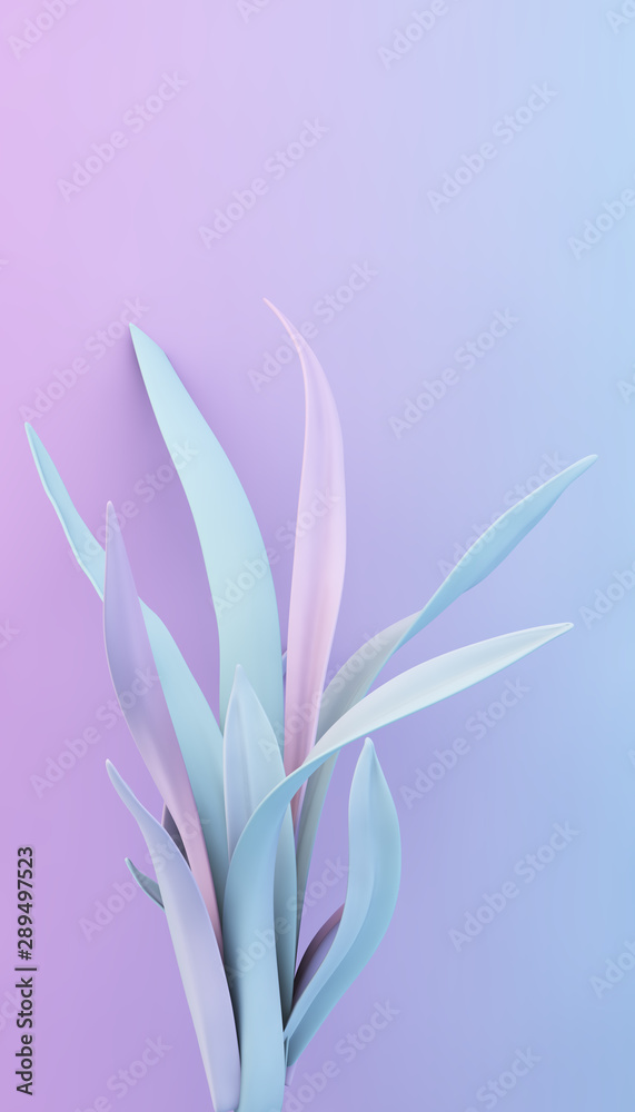 minimal plant purple and blue