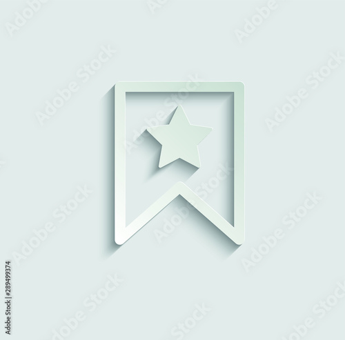 Favorite bookmark icon, vector illustration. Favourite symbol.  paper icon  with shadow