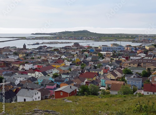 high angle view across the town of Saint Pierre, Saint Pierre and Miquelon 
