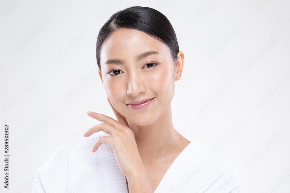 Beautiful Asian woman touching soft cheek smile with clean and fresh skin Happiness and cheerful with positive emotional,isolated on white background,Beauty and Cosmetics Concept Beautiful Asian woman touching soft cheek smile with clean and fresh skin Happiness and cheerful with positive emotional,isolated on white background,Beauty and Cosmetics Concept