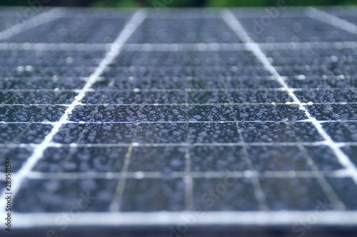 Solar panels in the rain