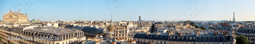 Panorama of Paris, view of the roofs and the Eiffel Tower