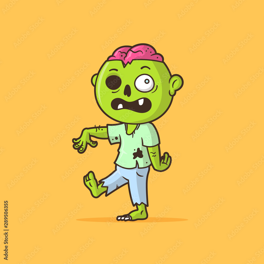Funny zombie cartoon character vector illustration Funny zombie cartoon character vector illustration