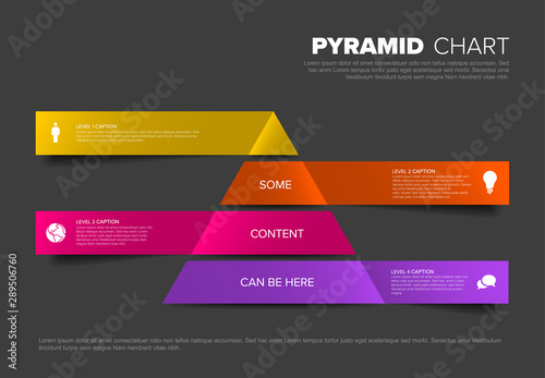 Vector Infographic Pyramid chart diagram template