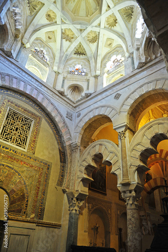 Mihrab of the famous Mosque of Cordoba  Mezquita de Cordoba   World Heritage City by Unesco  one of the most visited monuments in Andalusia  Spain.