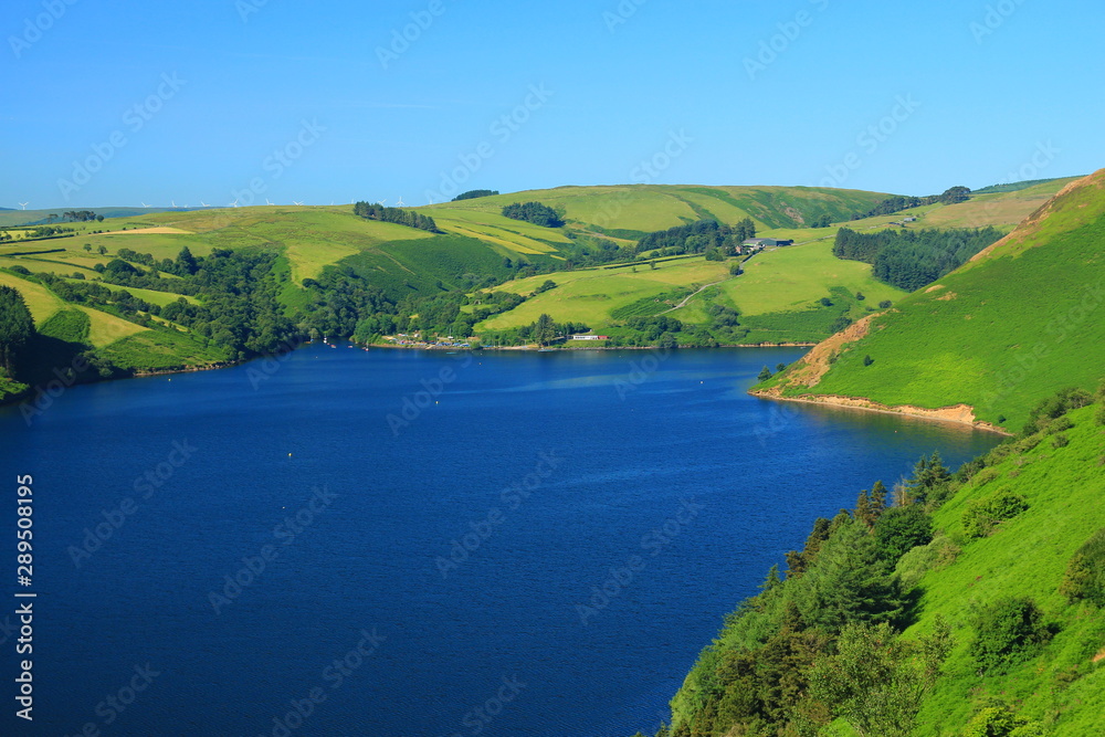 Llyn Clywedog dam lake in Wales