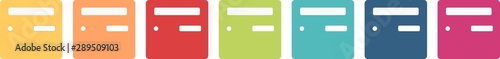 Set of colored French mailbox icons in flat design style