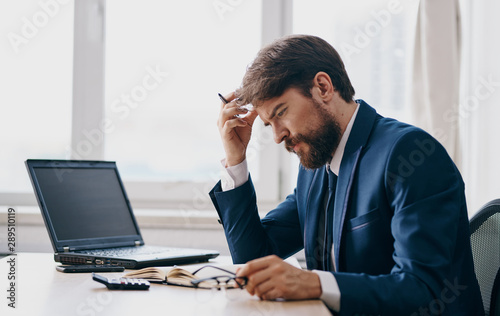 businessman working on laptop