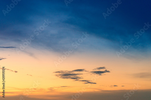 Beautiful sunset cloudy sky.  at time twilight sky.