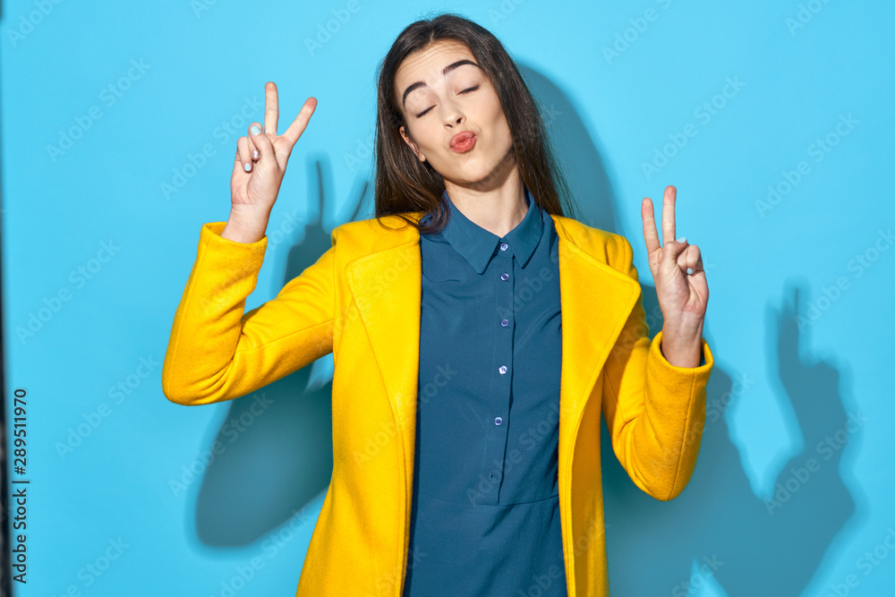 young woman with thumbs up young woman with thumbs up