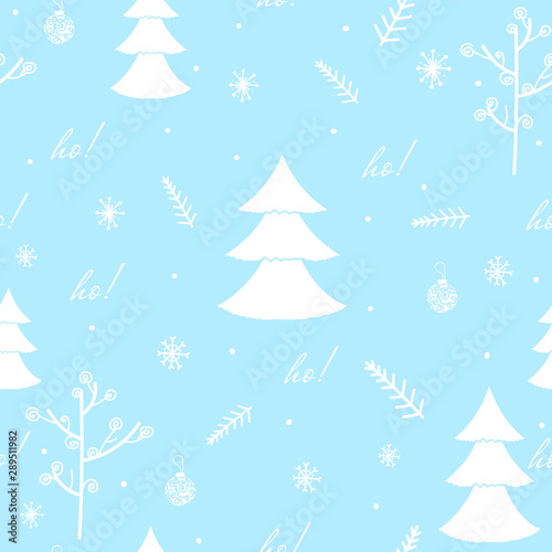 Seamless christmas pattern with fir branches.