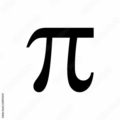 Black Pi symbol isolated on white background