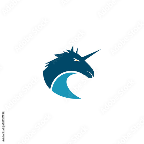 Unicorn mythological animal logo design illustration template