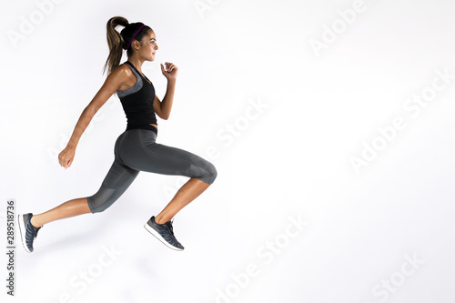 Full shot fit woman with copy-space